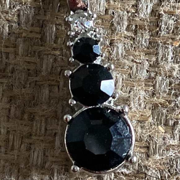 BLACK onyx pendant earring jewelry set necklace Trinity - Picture 3 of 5